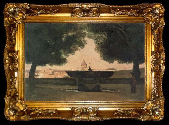 framed  camille corot Fountain of the French Academy, ta009-2